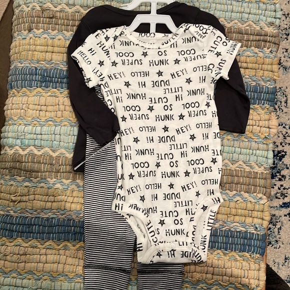 3 piece Carter’s set, indie, long pants, long sleeve T-shirt. Dark navy color. - Picture 3 of 6